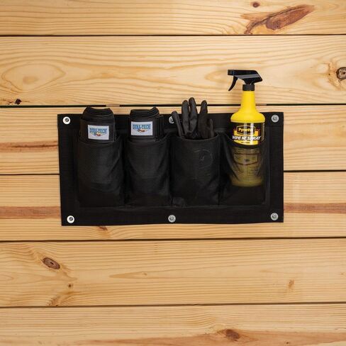 منظم تخزين 3 جيوب مثبت على Dura-Tech | اللون اسود | أدوات العناية بالخيول سهلة الوصول | تخزين 3 جيوب | يمكن تركيبه في أي مكان | شبكة متينة 1000D | ضروري لمنظمة مستقرة in Kuwait