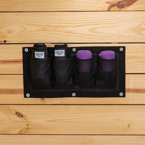 منظم تخزين 3 جيوب مثبت على Dura-Tech | اللون اسود | أدوات العناية بالخيول سهلة الوصول | تخزين 3 جيوب | يمكن تركيبه في أي مكان | شبكة متينة 1000D | ضروري لمنظمة مستقرة in Kuwait