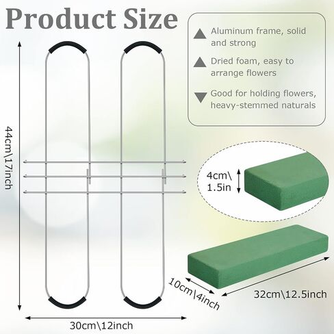 9 Pack Headstone Flower Saddle 12 Inch Grave Saddles for Cemetery Headstones for Graves Wire Rustproof Galvanized Tombstone Saddle with Floral Foam for Grave Headstone Cemetery Floral Decorations in Saudi Arabia
