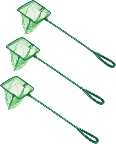 VOCOSTE 3Pcs Aquarium Fish Net Aquarium Fish Tank Accessories Small Fish Fine Net Green 4'' in Saudi Arabia