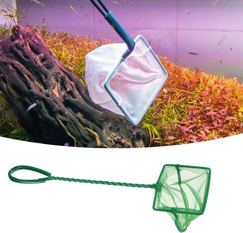 VOCOSTE 3Pcs Aquarium Fish Net Aquarium Fish Tank Accessories Small Fish Fine Net Green 4'' in Saudi Arabia