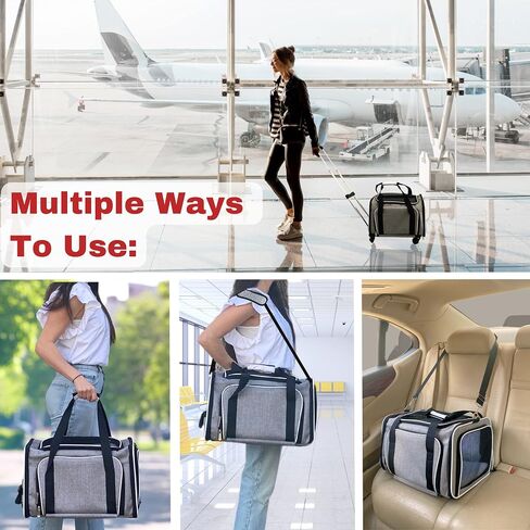 Airline Approved Expandable Premium Pet Carrier on Wheels- Two Sided Rolling Carrier- Designed for Dogs & Cats- Extra Spacious Soft Lined Carrier! (Black) (RL-PET-CARRIER-WHEELS) in Saudi Arabia