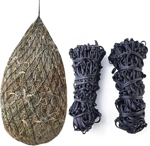 GXXMEI 2PCS Horse Hay Net 40" Slow Feeder Hay Bag Equestrian Feeding Supplies (Black) in Saudi Arabia