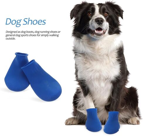 UKCOCO Rubber Dog Boots, Rain Shoes Non-Slip Snow Dog Paw Booties Outdoor Footwear Breathable Walking Shoes Cover for Rainy Snow Day in Saudi Arabia