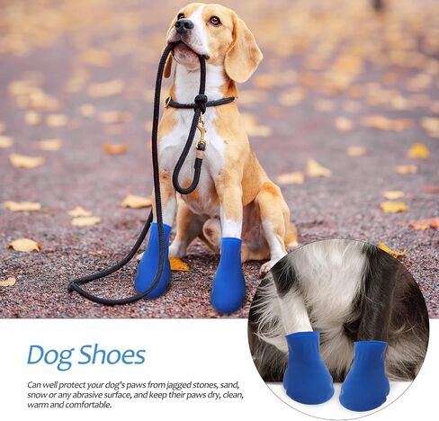 UKCOCO Rubber Dog Boots, Rain Shoes Non-Slip Snow Dog Paw Booties Outdoor Footwear Breathable Walking Shoes Cover for Rainy Snow Day in Saudi Arabia