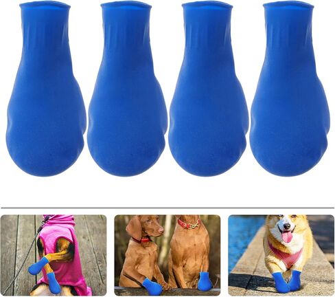 UKCOCO Rubber Dog Boots, Rain Shoes Non-Slip Snow Dog Paw Booties Outdoor Footwear Breathable Walking Shoes Cover for Rainy Snow Day in Saudi Arabia