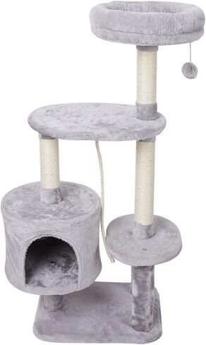 MIAO PAW 6Cat Tree Tower Condo Sisal Post Scratching Furniture Activity Center Play House Cat Bed Grey in Kuwait