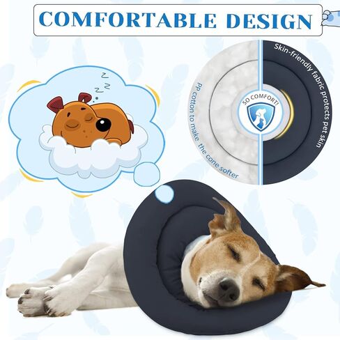 Pawfun Soft Dog Cone Alternative After Surgery, Comfortable Dog Recovery Collars Cones for Small Dogs, Adjustable Dog Neck Cone Protective Elizabethan Collar for Dogs to Stop Licking in Kuwait