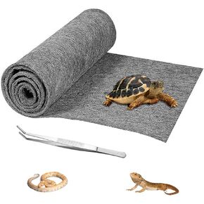 HERCOCCI Reptile Carpet, 39’’ x 20’’ Terrarium Bedding Substrate Liner Reptile Cage Mat Supplies for Bearded Dragon Lizard Tortoise Leopard Gecko Snake (Blue)