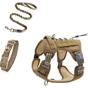 Auroth Tactical Dog Harness with 6 FT Heavy Duty Dog Leash and Reflective Dog Collar for Medium Large Dogs in Kuwait