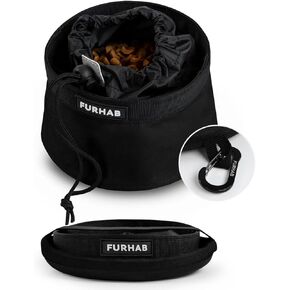 Collapsible Dog Bowl, 6 Cups Collapsible Dog Food Bowls for Travel Outdoor Camping Walking, Big Foldable Pet Feeding Bowl for Medium Puppy with Metal Carabiner Clip, Grey