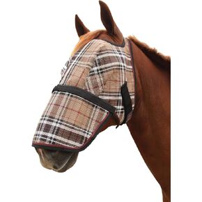 Kensington Signature Fly Mask with Removable Nose — Protects Horses Face and Nose from Biting Insects and UV Rays While Allowing Full Visibility — Ears and Forelock Able to Come Through The Mask