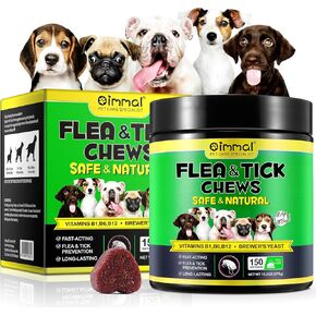 الوقاية من البراغيث والقراد للكلاب، 150 قرصًا قابلاً للمضغ، مكمل مضغ البراغيث والقراد الطبيعي للكلاب، حبوب البراغيث عن طريق الفم لجميع السلالات والأعمار، حبوب منع البراغيث عن طريق الفم للكلاب in Kuwait