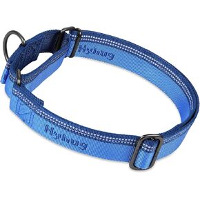 Hyhug Pets Reflective Dog Collar Martingale with Nice Jacquard Weave Nylon for Giant Large Dogs Daily Walking and Training. (Large, Ultra Violet)