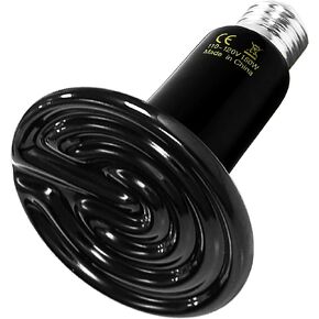 Simple Deluxe 150W Ceramic Heat Emitter Reptile Heat Lamp Bulb No Light Emitting Brooder Coop Heater for Amphibian Pet Terrarium Chameleon Lizards Snakes & Incubating Chicken