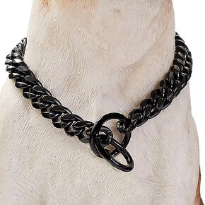 Durable Walking Dog Training Collar, Strong Stainless Steel Chain for Pitbull German Shepherd and Large Dogs.
