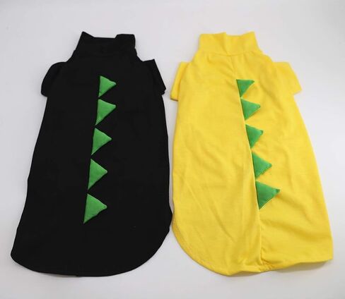 Dinosaur Design Sphynx Hairless Cat Clothes Cute Breathable Summer Cotton Shirts Cat Costume Pet Clothes,Round collar Kitten T-Shirts with Sleeves, Cats & Small Dogs Apparel (S (2-3.5 lbs), Black) in Saudi Arabia
