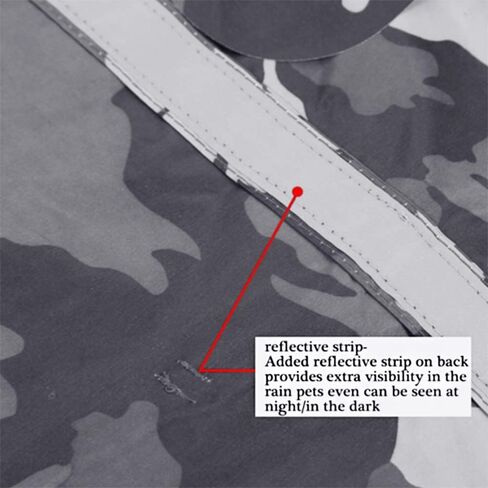 معطف واق من المطر للكلاب من UVTQSSP، سترة عاكسة للكلاب مع غطاء للرأس، ومعطف مقاوم للماء مع فتحة للمقود، معطف خفيف الوزن قابل للتنفس للكلاب المتوسطة والكبيرة، رمادي مموه XXL in Kuwait