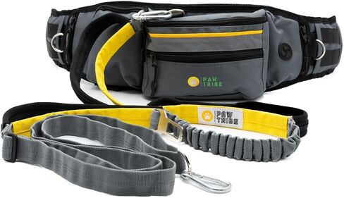 Paw Tribe Hands Free Dog Leash – Heavy-Duty Waist Leash for Dog Walking – Bungee Dog Leash Dog Walking Bag No Pull Dog Running Leash Multiple Dog Walking Fanny Pack Medium Large Dog Hiking Gear in Saudi Arabia
