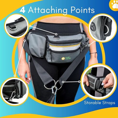 Paw Tribe Hands Free Dog Leash – Heavy-Duty Waist Leash for Dog Walking – Bungee Dog Leash Dog Walking Bag No Pull Dog Running Leash Multiple Dog Walking Fanny Pack Medium Large Dog Hiking Gear in Saudi Arabia
