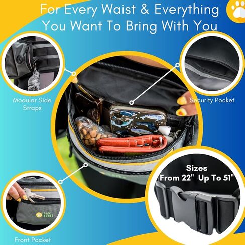 Paw Tribe Hands Free Dog Leash – Heavy-Duty Waist Leash for Dog Walking – Bungee Dog Leash Dog Walking Bag No Pull Dog Running Leash Multiple Dog Walking Fanny Pack Medium Large Dog Hiking Gear in Saudi Arabia