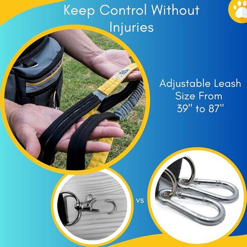 Paw Tribe Hands Free Dog Leash – Heavy-Duty Waist Leash for Dog Walking – Bungee Dog Leash Dog Walking Bag No Pull Dog Running Leash Multiple Dog Walking Fanny Pack Medium Large Dog Hiking Gear in Saudi Arabia