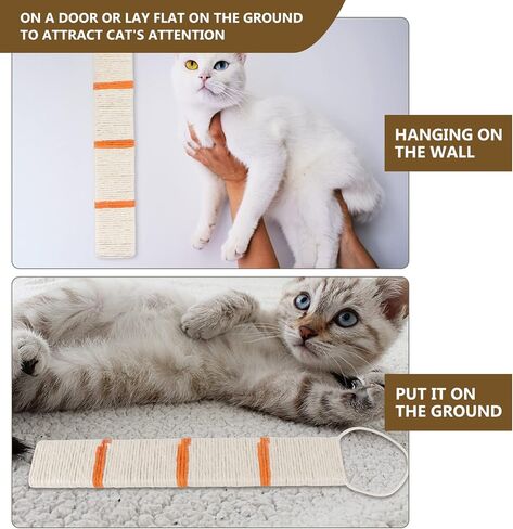 TEHAUX Cat Nip Cat Scratcher السيزال المعلق للقطط وسادة الخدش الزاوية القط خدش حصيرة القط لعبة الخدش للمنزل (لون عشوائي) القط خدش الورق المقوى in Kuwait
