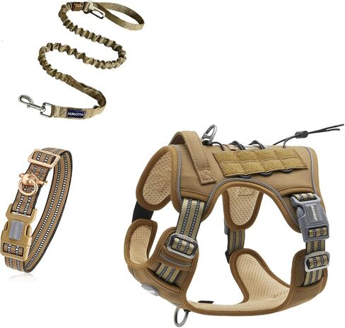 Auroth Tactical Dog Harness with 6 FT Heavy Duty Dog Leash and Reflective Dog Collar for Medium Large Dogs in Kuwait