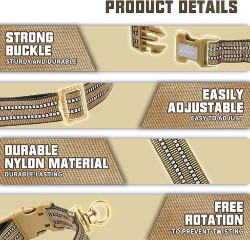 Auroth Tactical Dog Harness with 6 FT Heavy Duty Dog Leash and Reflective Dog Collar for Medium Large Dogs in Kuwait