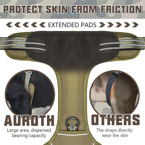 Auroth Tactical Dog Harness with 6 FT Heavy Duty Dog Leash and Reflective Dog Collar for Medium Large Dogs in Kuwait