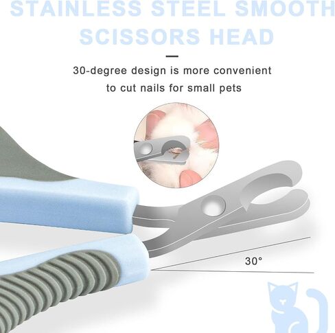 OYANTEN Cat Nail Clipper Trimmer - Pet Clippers Claw Trimmer Grooming Tool for Kitten Small Dog Bunny Rabbit Bird, Small Animals, Blue in Saudi Arabia