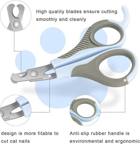 OYANTEN Cat Nail Clipper Trimmer - Pet Clippers Claw Trimmer Grooming Tool for Kitten Small Dog Bunny Rabbit Bird, Small Animals, Blue in Saudi Arabia