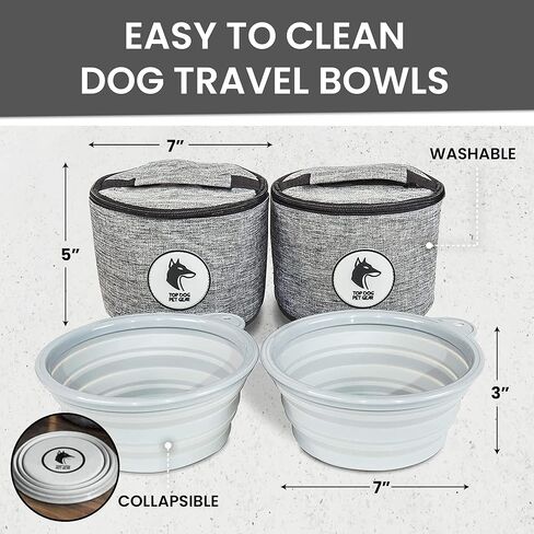 Black Dog Travel Bag for Supplies - Includes Travel Bag, Travel Dog Bowls, Food Storage - Airline Approved Dog Bags for Traveling - Dog Travel Accessories for Camping, Beach in Kuwait