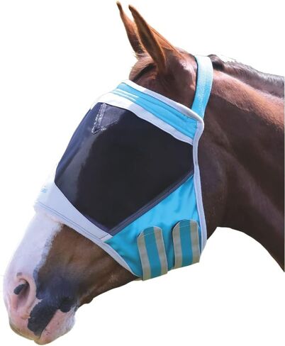 Shires Equestrian Fine Mesh Earless Fly Mask (Cob, Black) in Saudi Arabia