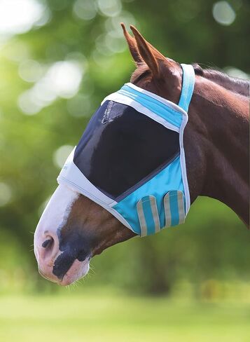 Shires Equestrian Fine Mesh Earless Fly Mask (Cob, Black) in Saudi Arabia