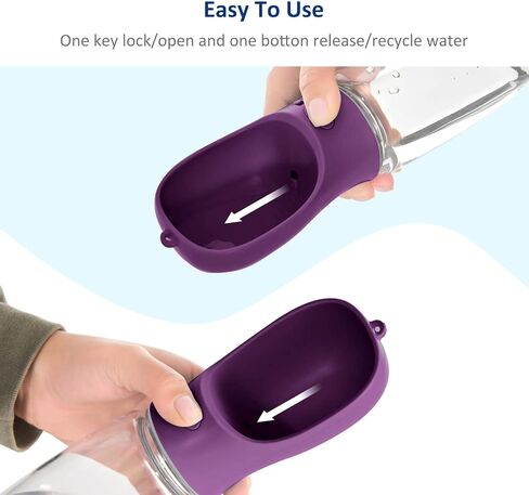 WePet Portable Dog Water Bottle with Food Container, 12 OZ + 6 OZ, Leak Proof Puppy Water Dispenser with Drinking Feeder for Pets Outdoor Walking, Hiking, Travel, Food Grade Plastic in Saudi Arabia