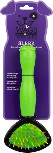 Wags & Wiggles Double Sided Dog Brush - Efficient Pet Grooming for Long or Short Haired Dogs & Cats, Shedding & Detangling, Doodle & Poodle Brush in Kuwait