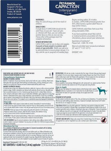 PetArmor CAPACTION (nitenpyram) Oral Flea Treatment for Dogs, Fast Acting Tablets Start Killing Fleas in 30 Minutes, Dogs Over 25 lbs, 6 Doses (Pack of 1) (Packaging May Vary) in Saudi Arabia