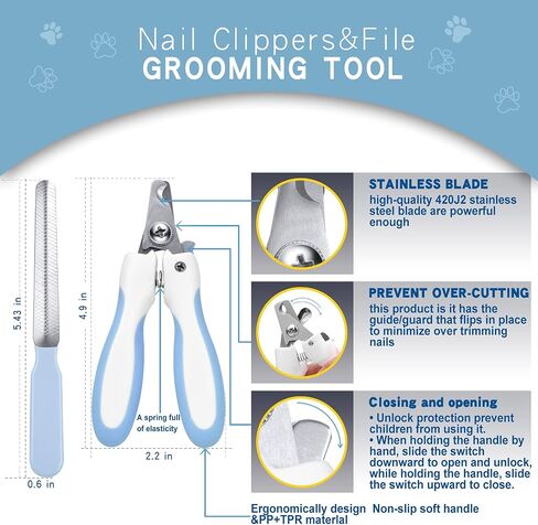Pet Grooming Brush Double-Sided Undercoat Rake for Dogs & Cats - Shedding and Dematting Comb for Dogs &Gentle Deshedding Brush Glove Grooming kit (Blue 2 Pack) in Kuwait