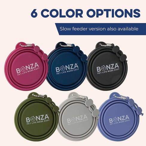 Bonza Collapsible Dog Bowl Large 33 oz, Silicone Travel Bowl, Moss Green in Kuwait