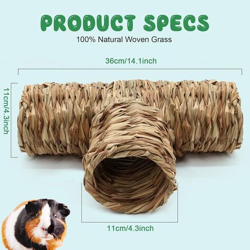 BWOGUE Hamster Grass Tunnel Toy Nature's Hideaway Guinea Pig Tunnels and Tubes Toys for Rats,Syrian Hamster,Ferrets,Guinea Pig,Chinchilla Hedgehog and Bunny in Saudi Arabia