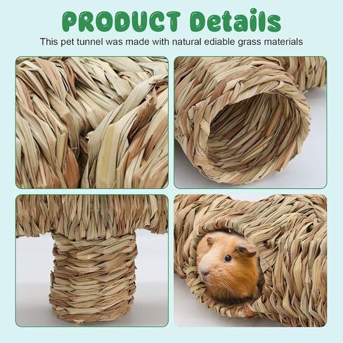 BWOGUE Hamster Grass Tunnel Toy Nature's Hideaway Guinea Pig Tunnels and Tubes Toys for Rats,Syrian Hamster,Ferrets,Guinea Pig,Chinchilla Hedgehog and Bunny in Saudi Arabia