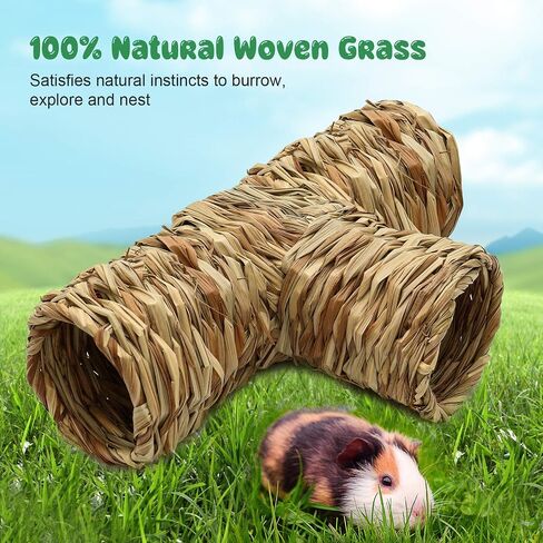 BWOGUE Hamster Grass Tunnel Toy Nature's Hideaway Guinea Pig Tunnels and Tubes Toys for Rats,Syrian Hamster,Ferrets,Guinea Pig,Chinchilla Hedgehog and Bunny in Saudi Arabia
