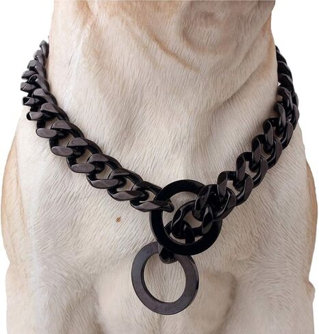 Durable Walking Dog Training Collar, Strong Stainless Steel Chain for Pitbull German Shepherd and Large Dogs. in Saudi Arabia