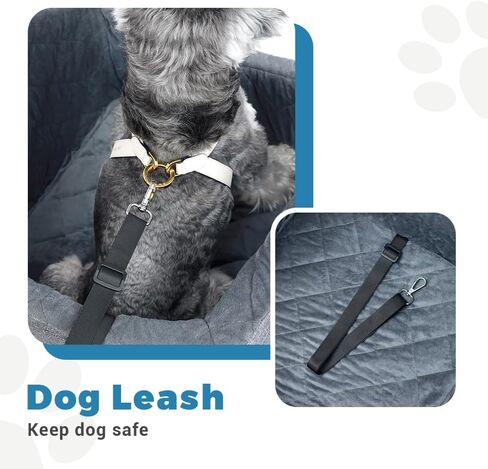 Dog Car Seat Booster - Upgraded Dog Booster Seat with Safety Design, Car Seat for Dogs with Car Anxiety, Pet Dog Car Seat Easy Clean-Up and Easy-Install (Small Gray Car Seat) in Kuwait
