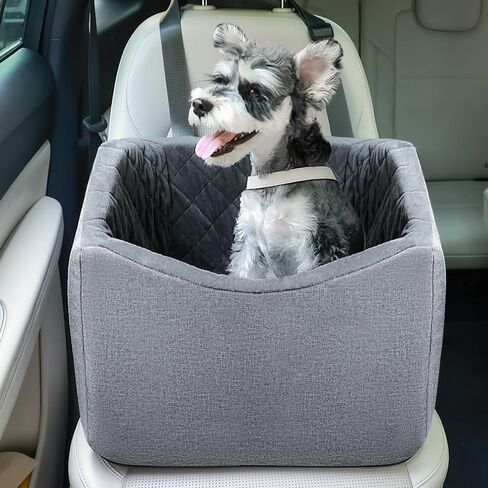 Dog Car Seat Booster - Upgraded Dog Booster Seat with Safety Design, Car Seat for Dogs with Car Anxiety, Pet Dog Car Seat Easy Clean-Up and Easy-Install (Small Gray Car Seat) in Kuwait