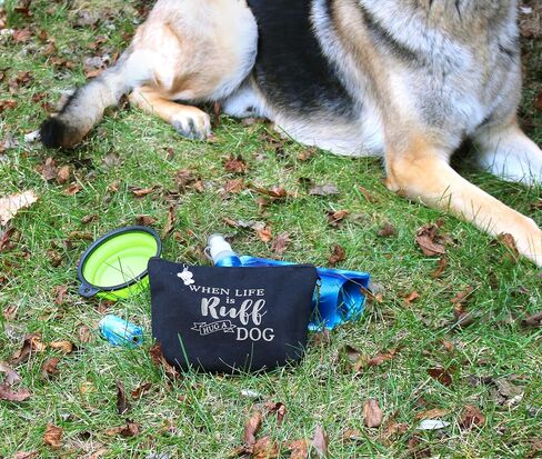 Lillian Rose Life is Ruff, Hug Dog Travel Kit, 8.75"x6", Black in Saudi Arabia