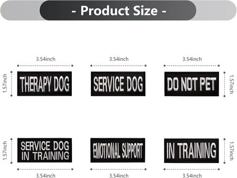 6 PCS Service Dog Patch Ask to Do Not Pet Patch Removable Service Dog Vest Patches in Training Dog Patches for Dog Harness Vest Collar Classic Patterns 3.5 X 1.6 Inch in Kuwait