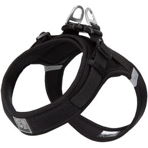 WINHYEPET Truelove Step-in Dog Harness Soft Mesh Reflective Breathable Dog Harness, Easy Walk Harness with Safety Buckle for Extra Small and Small Dogs, Vest Harness TLH3013(Black, 2XS)