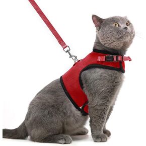 PUPTECK Soft Mesh Cat Vest Harness and Leash Set Puppy Padded Pet Harnesses Escape Proof for Cats Small Dogs Rabbits Bunny(Small, Black) in Saudi Arabia
